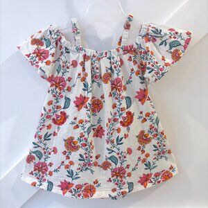 Like New 18-24mo Off The Shoulder Floral Cream Top Like New Old Navy Girls